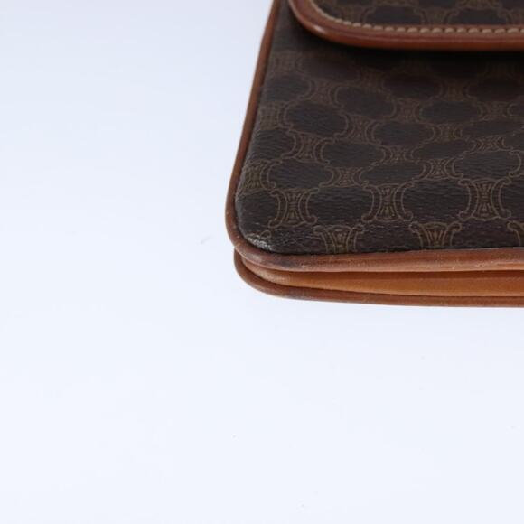 CELINE Macadam Canvas Shoulder Bag Pvc Leather Brown - Picture 11 of 16